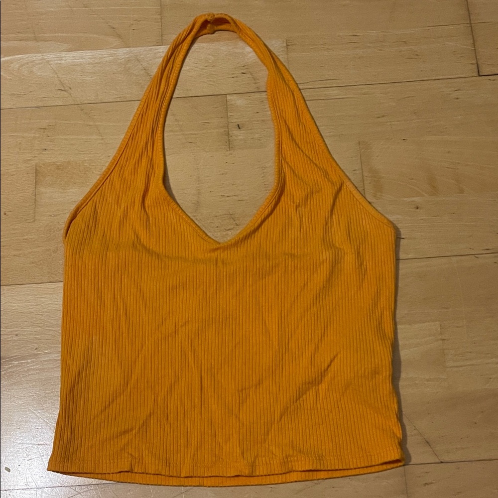 Garage Vibrant Orange Ribbed Tank Top